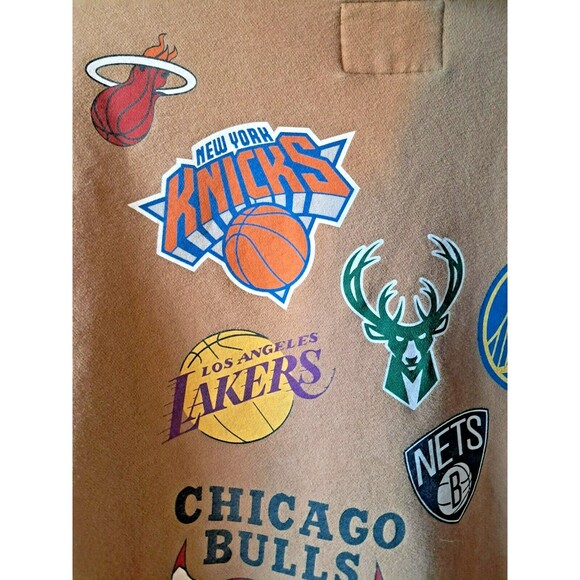 Hollister All NBA Team Logo Sweatshirt Hoodie Size Medium Brown - Picture 10 of 13